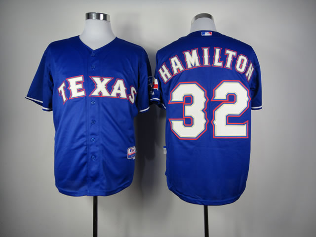 Men Texas Rangers 32 Hamilton Blue MLB Jerseys